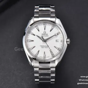 Aqua Terra 150M VSF 41mm quadrante bianco texturizzato bracciale SS A8500