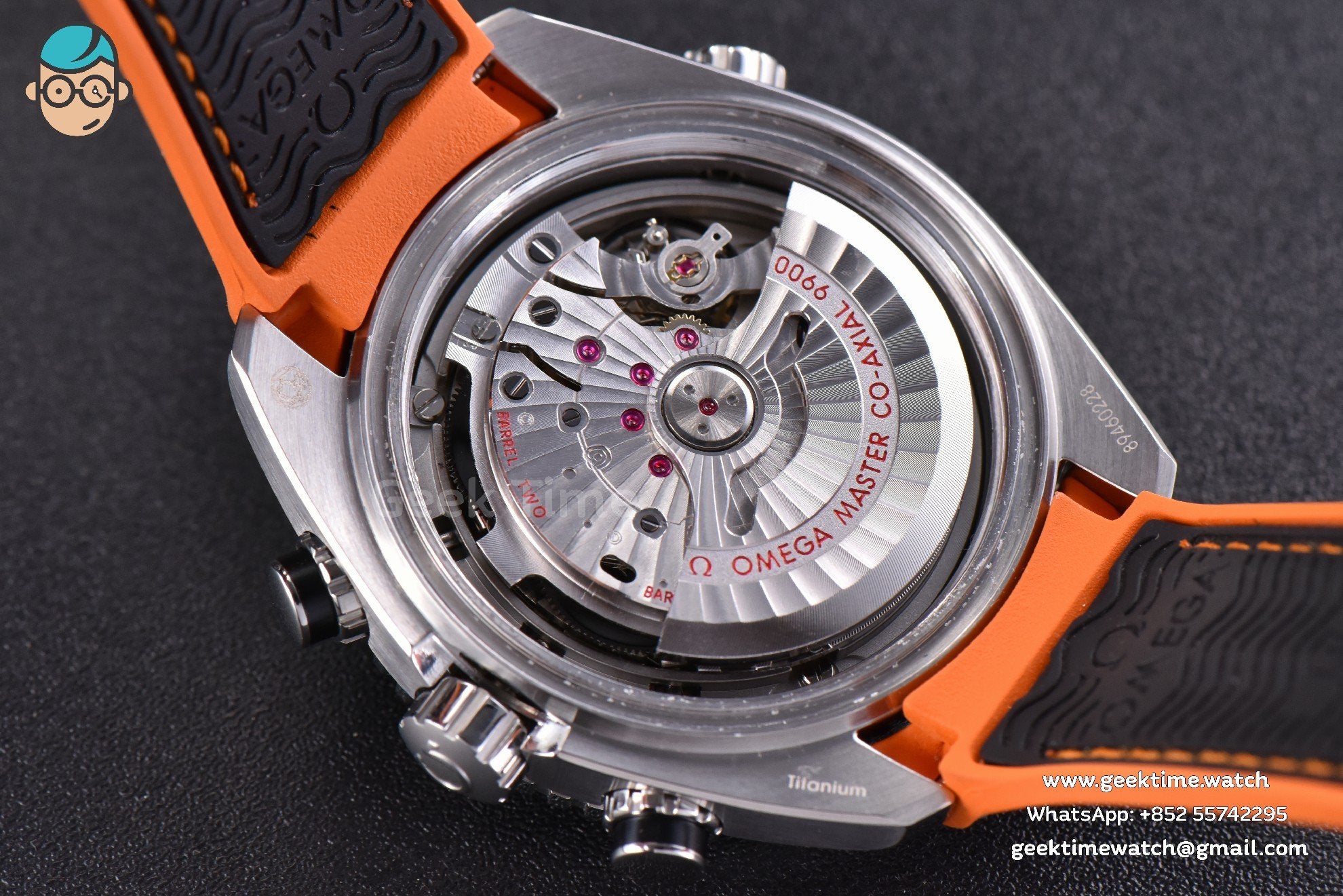 Planet Ocean Chrono 45.5mm OMF Gray Dial Orange/Black Rubber Strap A9900 - Image 20
