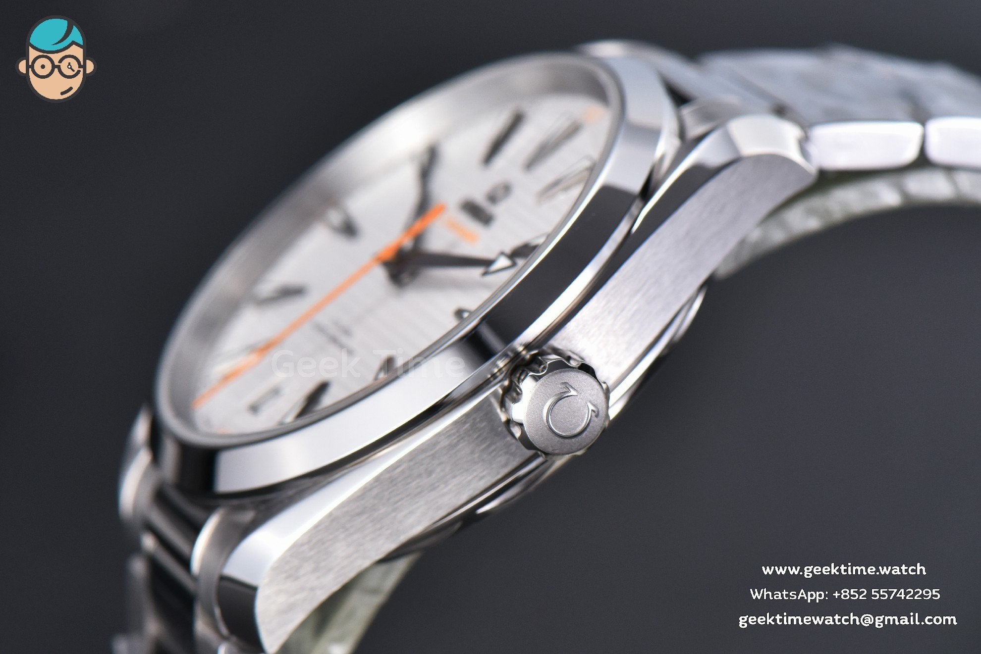Aqua Terra 150M VSF 41mm quadrante bianco lancetta arancione indici argento bracciale SS A8900 - Image 9
