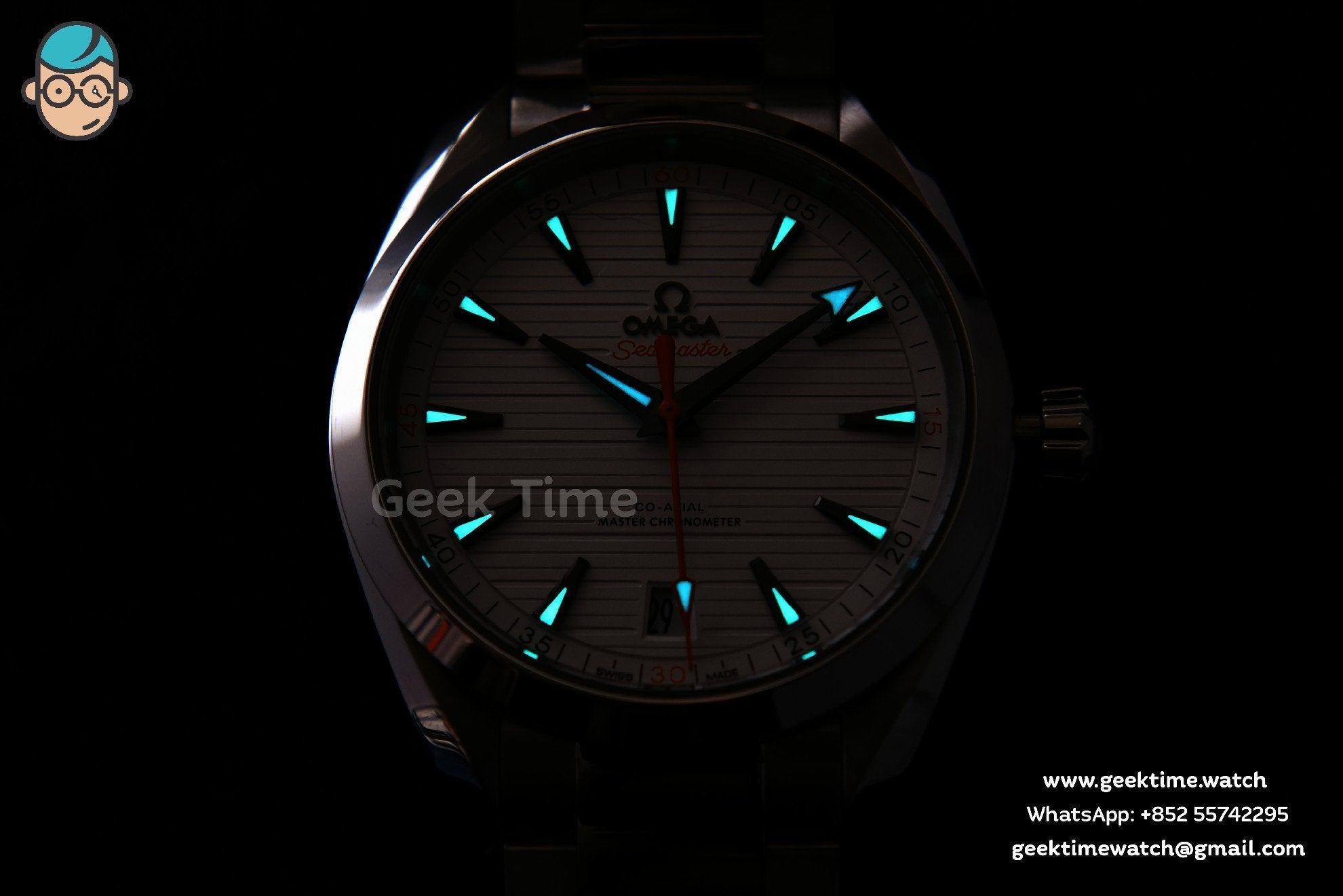 Aqua Terra 150M VSF 41mm quadrante bianco lancetta arancione indici argento bracciale SS A8900 - Image 25