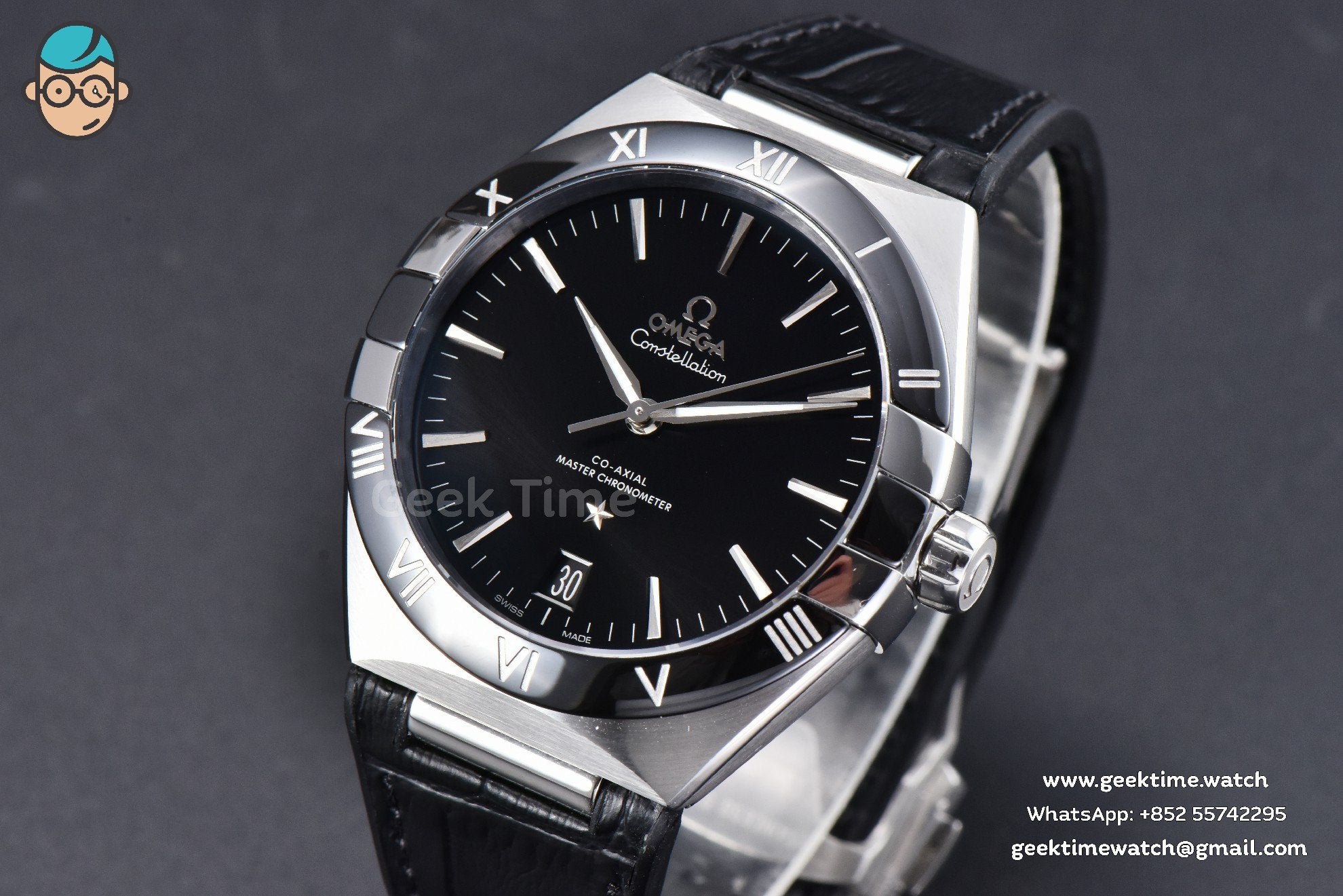 Constellation 41mm VSF Black Ceramic Black Dial Black Gummy Strap A8900 - Image 2