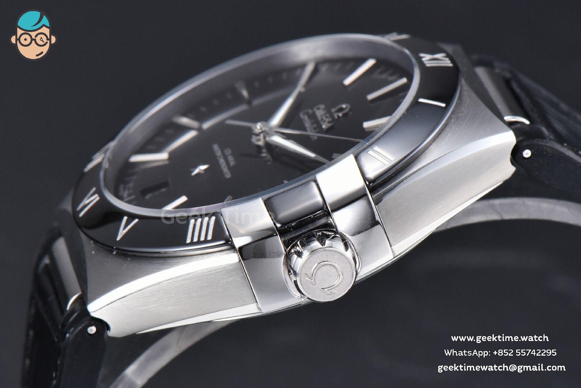 Constellation 41mm VSF Black Ceramic Black Dial Black Gummy Strap A8900 - Image 8