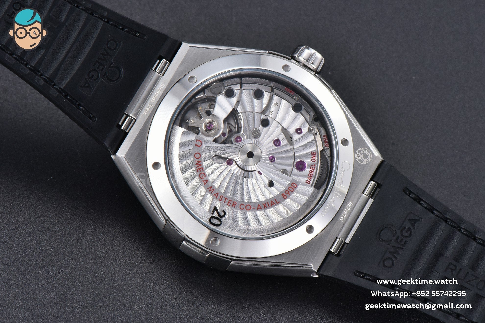 Constellation 41mm VSF Black Ceramic Black Dial Black Gummy Strap A8900 - Image 14