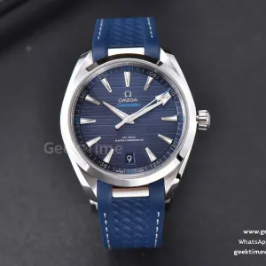 Aqua Terra 150M Seamaster VSF 41mm quadrante blu lancette argento cinturino in caucciù blu A8900