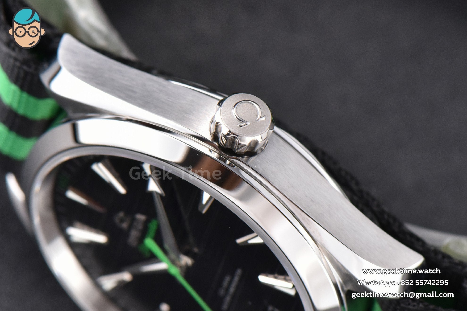 Aqua Terra 150M Master Chronometers VSF 41mm schwarzes Zifferblatt grüner Zeiger Nylonarmband A8900 - Image 9