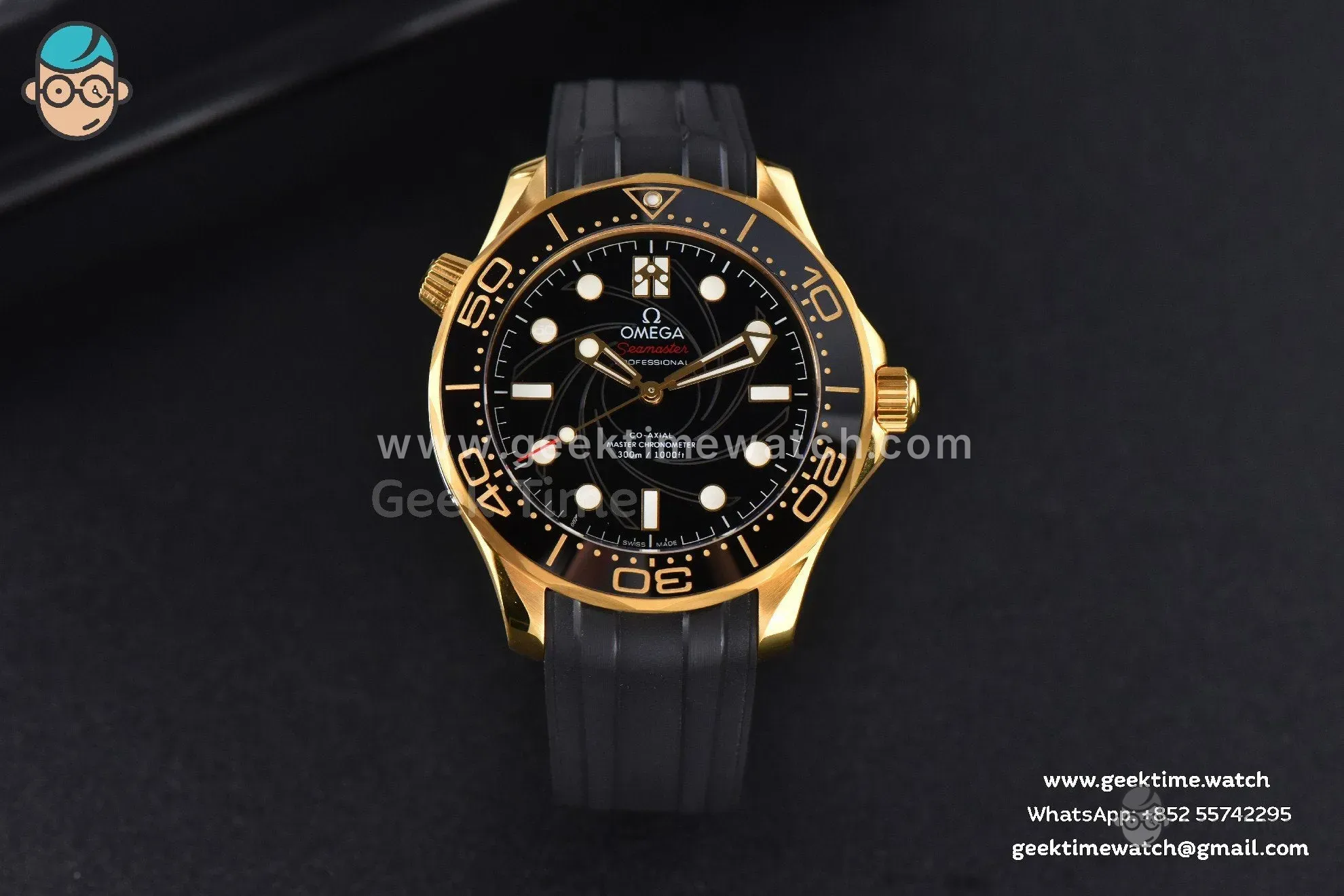 Seamaster Diver 007 YG/SS 300M VSF 42mm quadrante nero cinturino in caucciù A8800