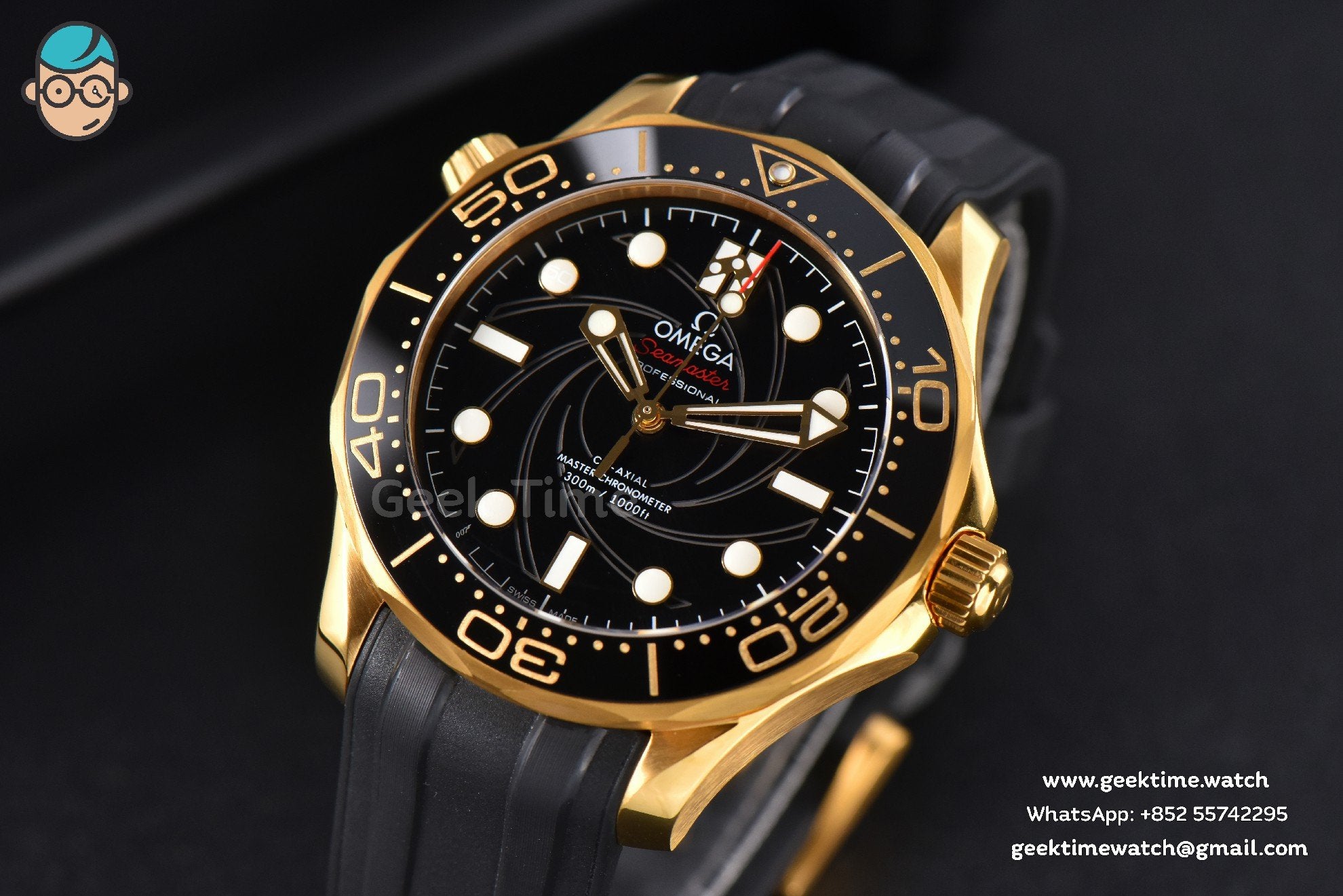 Seamaster Diver 007 YG/SS 300M VSF 42mm quadrante nero cinturino in caucciù A8800 - Image 2