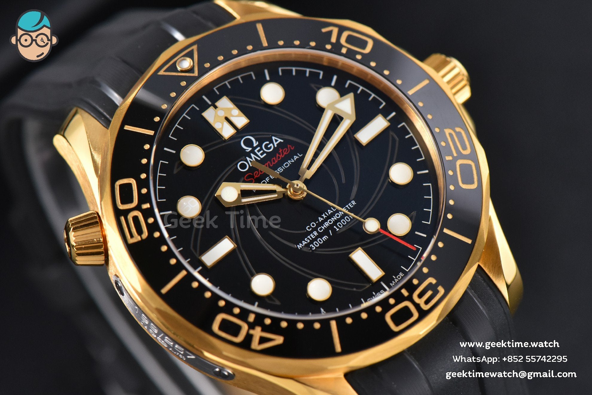 Seamaster Diver 007 YG/SS 300M VSF 42mm quadrante nero cinturino in caucciù A8800 - Image 7