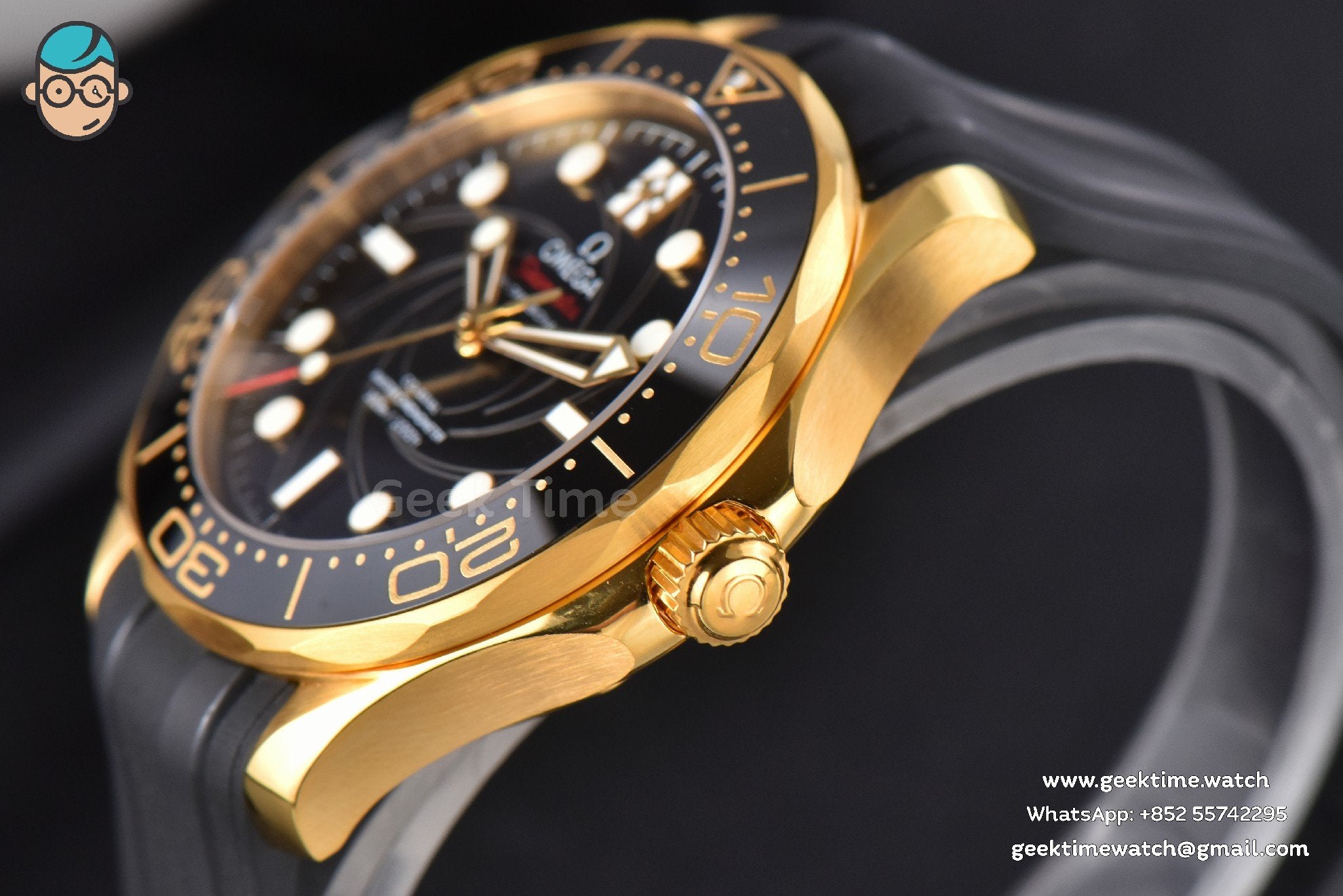 Seamaster Diver 007 YG/SS 300M VSF 42mm quadrante nero cinturino in caucciù A8800 - Image 8