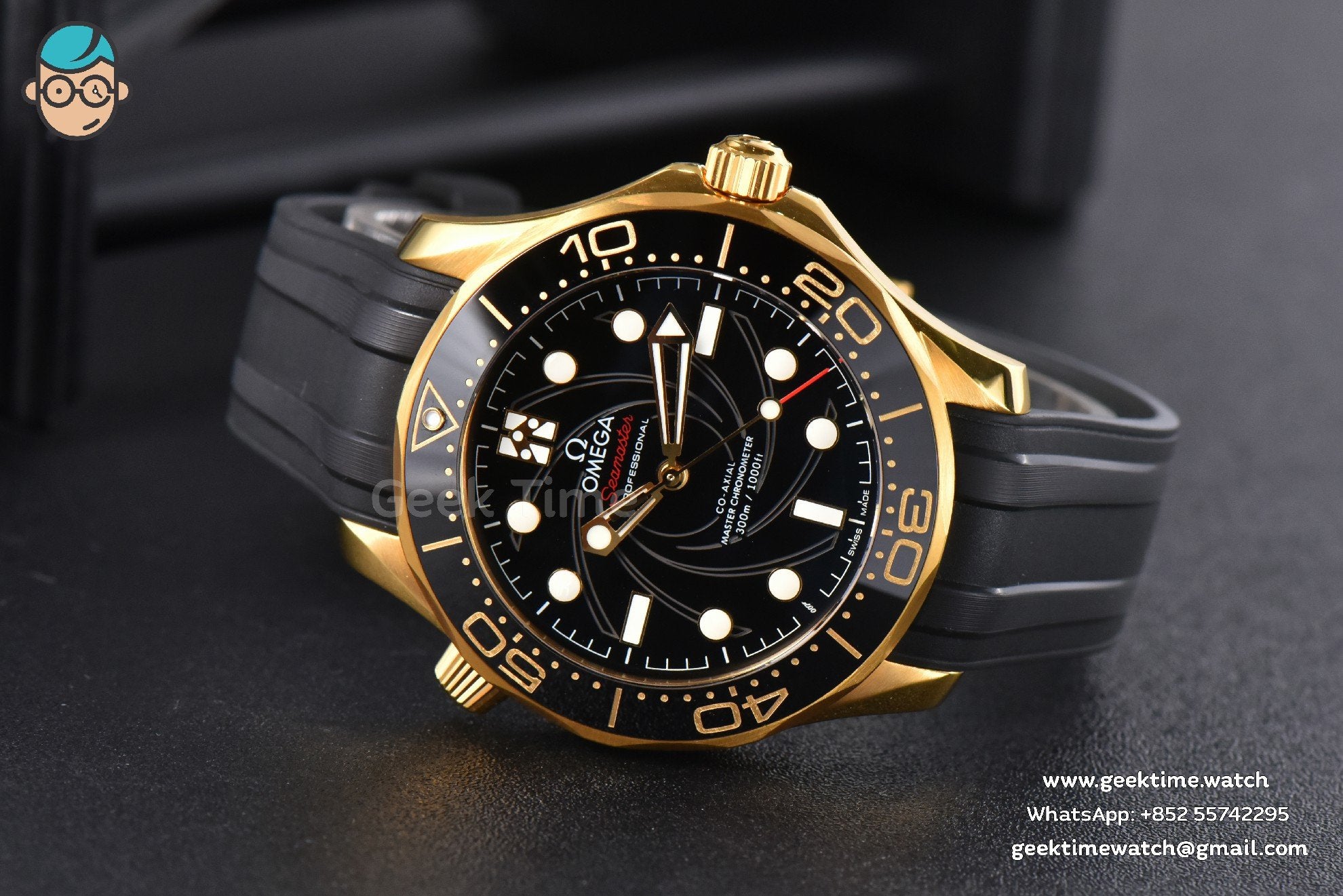 Seamaster Diver 007 YG/SS 300M VSF 42mm quadrante nero cinturino in caucciù A8800 - Image 12
