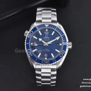 Planet Ocean 600m 43.5mm VSF esfera azul brazalete SS A8906