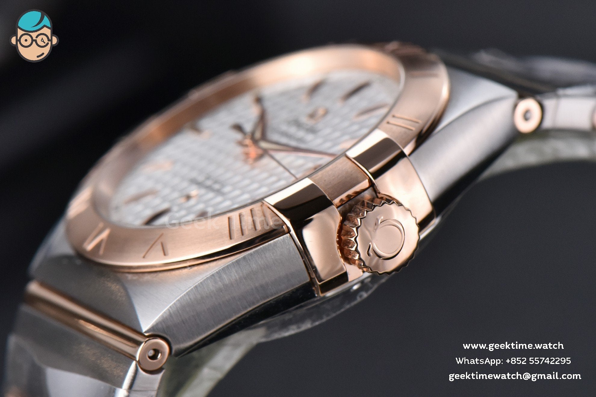 Constellation VSF 38mm RG/SS quadrante bianco texturizzato bracciale RG/SS A8500 - Image 9