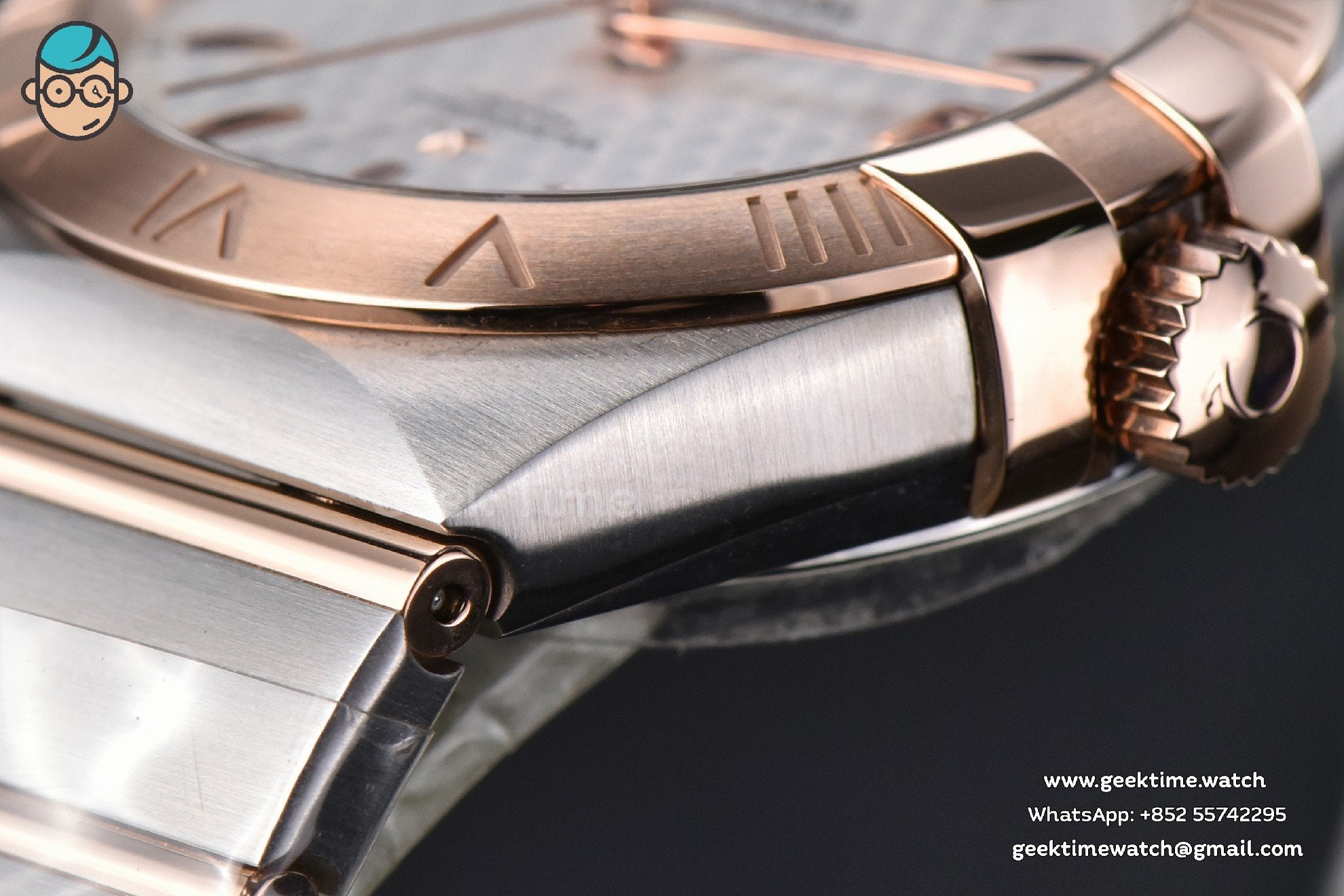 Constellation VSF 38mm RG/SS quadrante bianco texturizzato bracciale RG/SS A8500 - Image 10