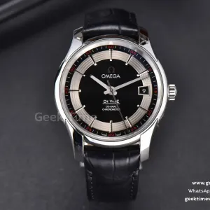 De Ville Hour Vision VSF 41mm esfera negra/plateada correa negra efecto cocodrilo A8500