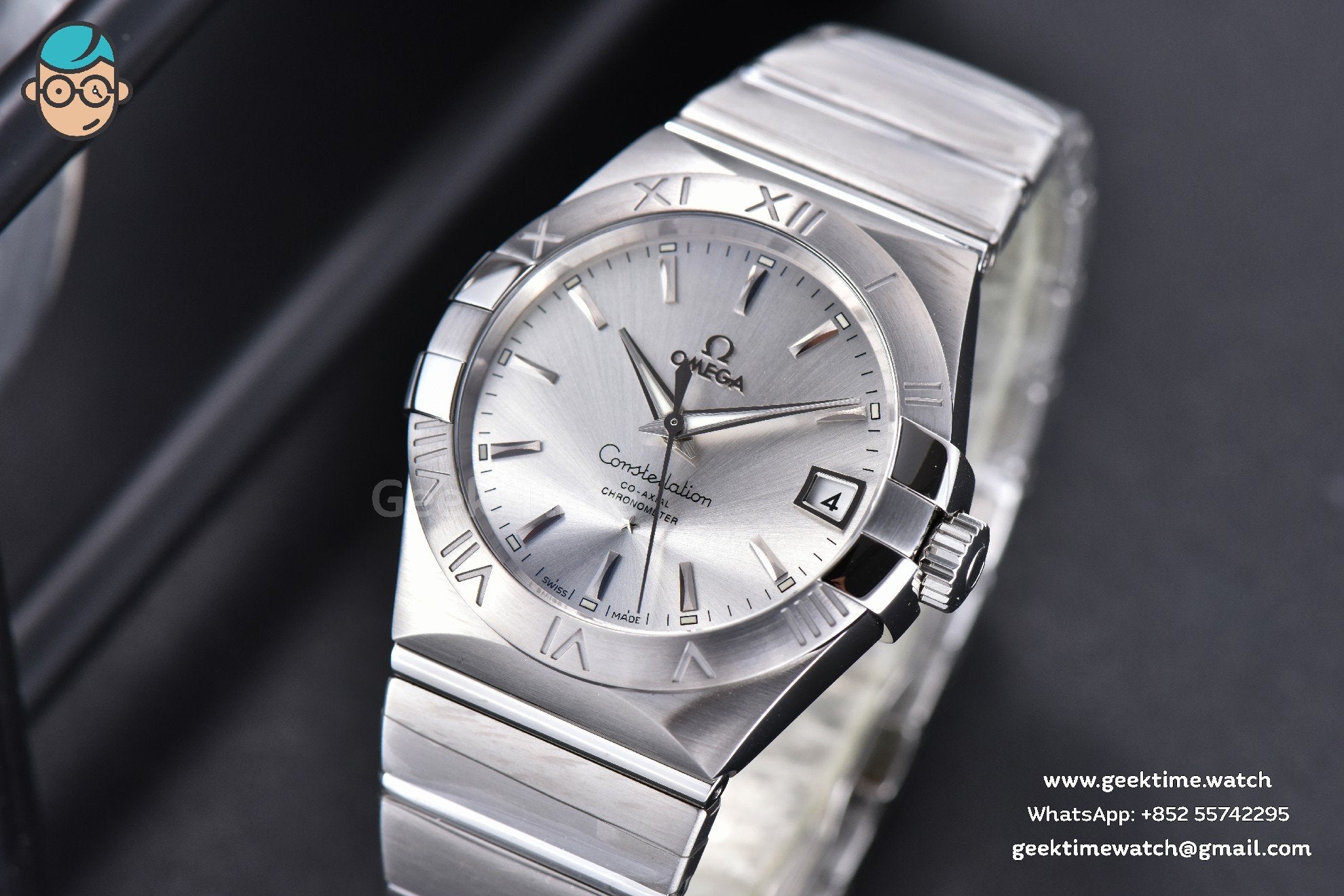 Constellation 38mm SS VSF Silver Dial Stick Markers on SS Bracelet A8500 Super Clone - Image 2