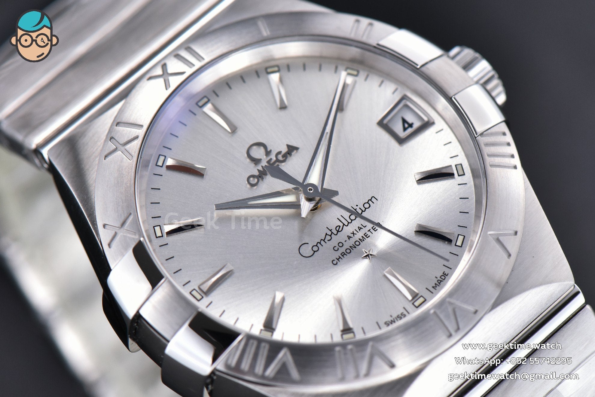 Constellation 38mm SS VSF Silver Dial Stick Markers on SS Bracelet A8500 Super Clone - Image 8