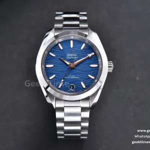 Aqua Terra 150M Ladies VSF 34mm quadrante blu indice RG bracciale SS A8800