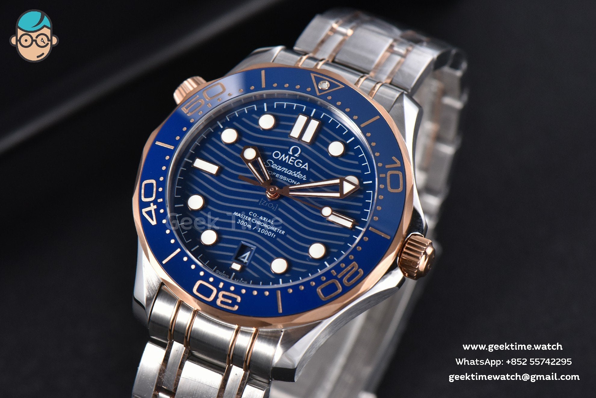 Seamaster Diver RG/SS 300M VSF 42mm quadrante blu bracciale RG/SS A8800 - Image 2