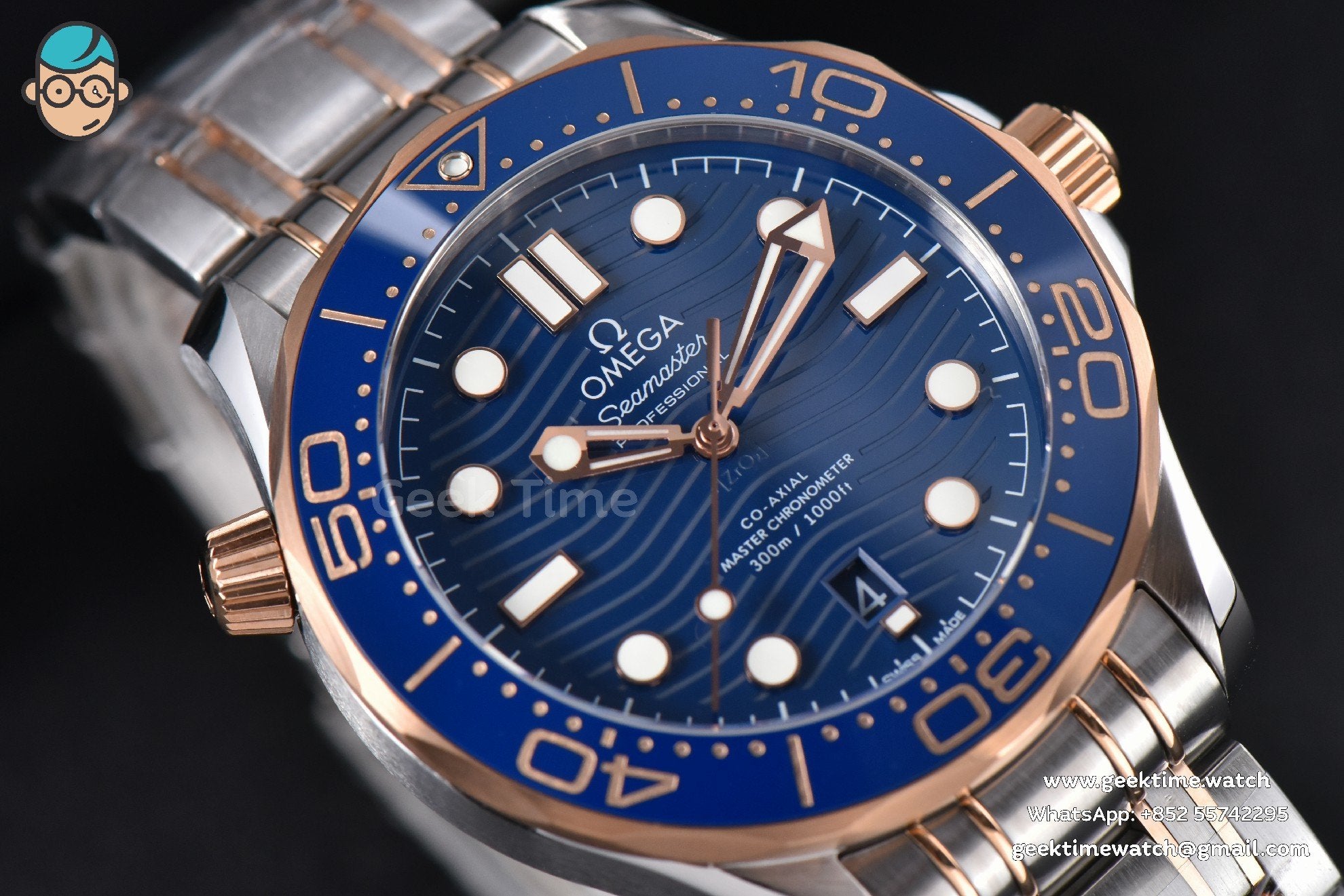 Seamaster Diver RG/SS 300M VSF 42mm quadrante blu bracciale RG/SS A8800 - Image 8