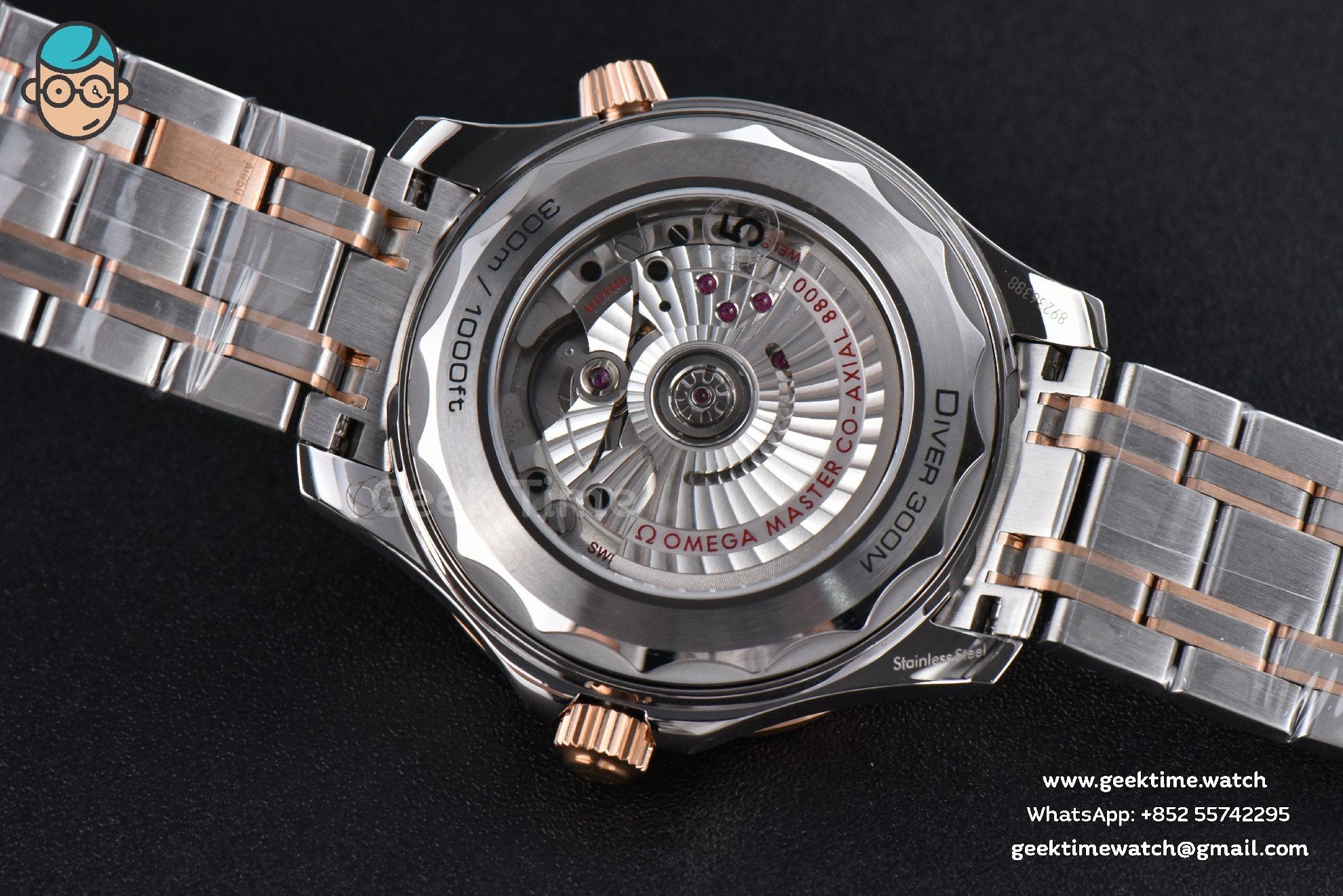 Seamaster Diver RG/SS 300M VSF 42mm quadrante blu bracciale RG/SS A8800 - Image 15
