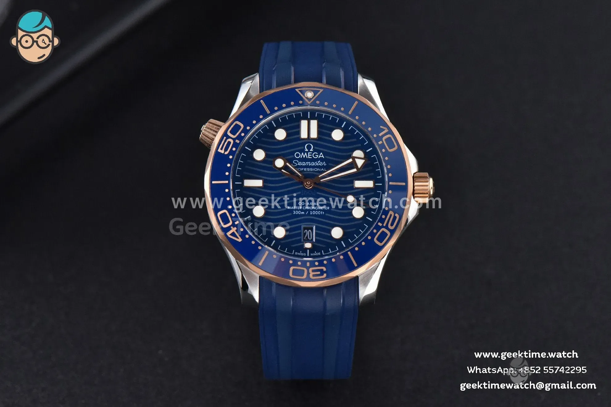Seamaster Diver RG/SS 300M VSF 42mm cadran bleu bracelet caoutchouc A8800