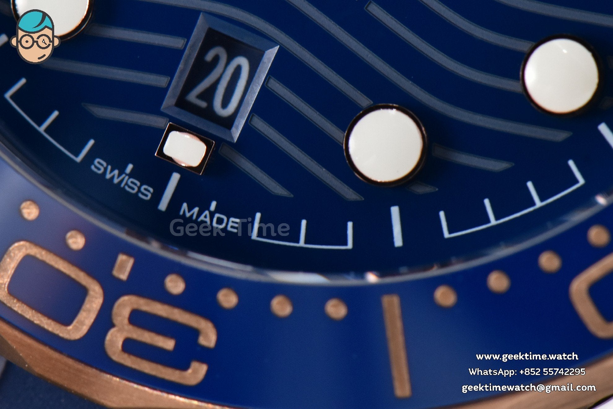 Seamaster Diver RG/SS 300M VSF 42mm cadran bleu bracelet caoutchouc A8800 - Image 5