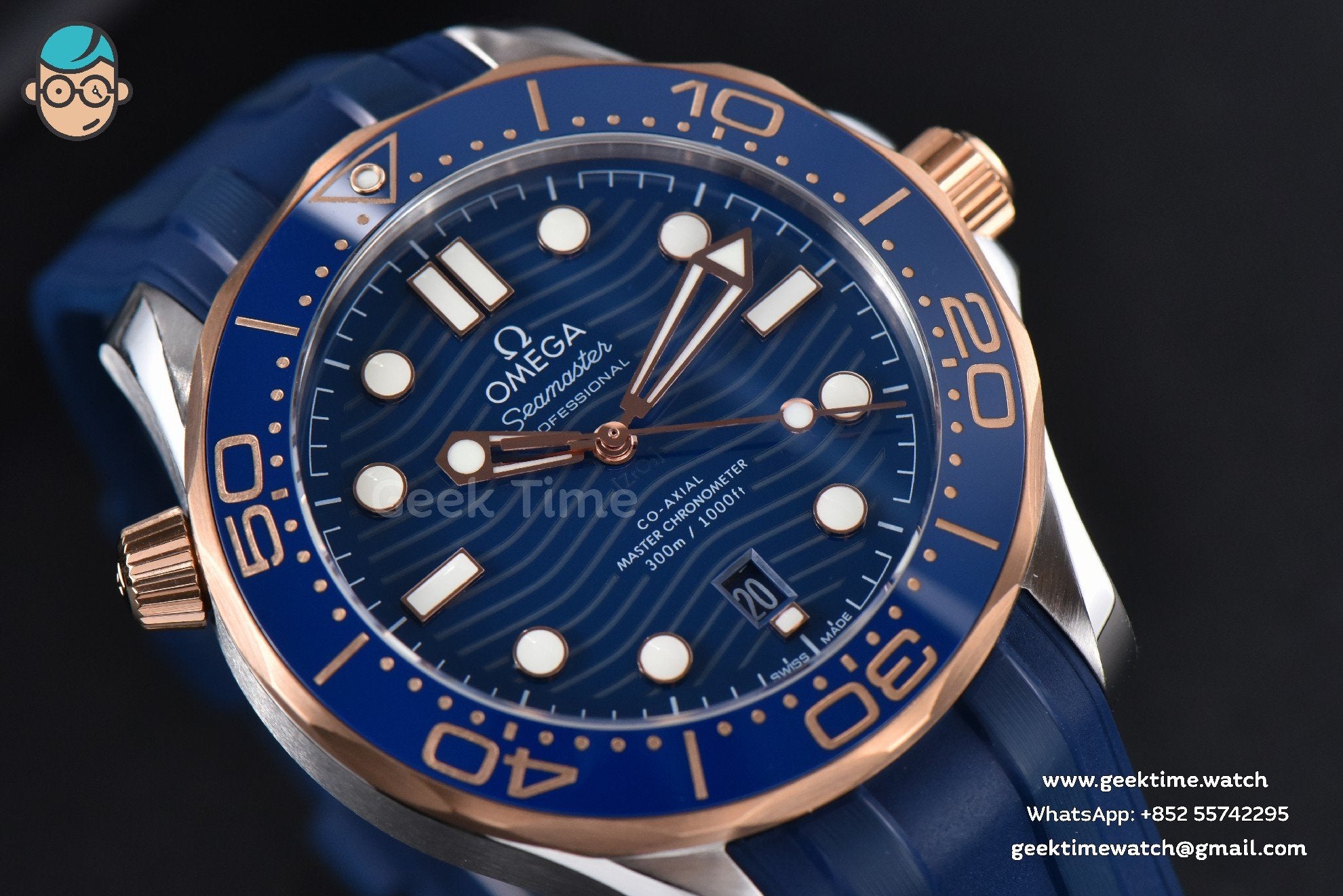 Seamaster Diver RG/SS 300M VSF 42mm cadran bleu bracelet caoutchouc A8800 - Image 7