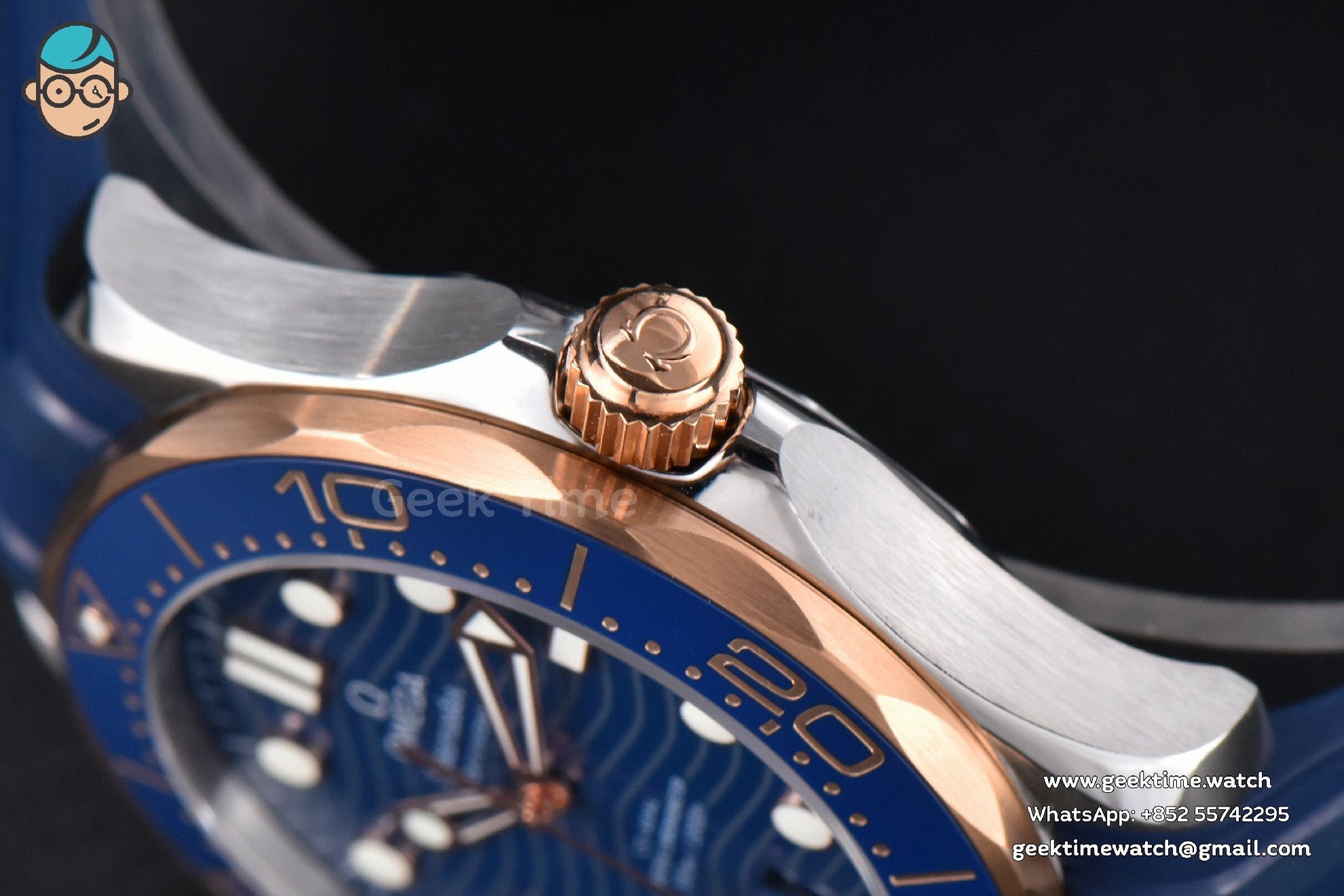 Seamaster Diver RG/SS 300M VSF 42mm cadran bleu bracelet caoutchouc A8800 - Image 9