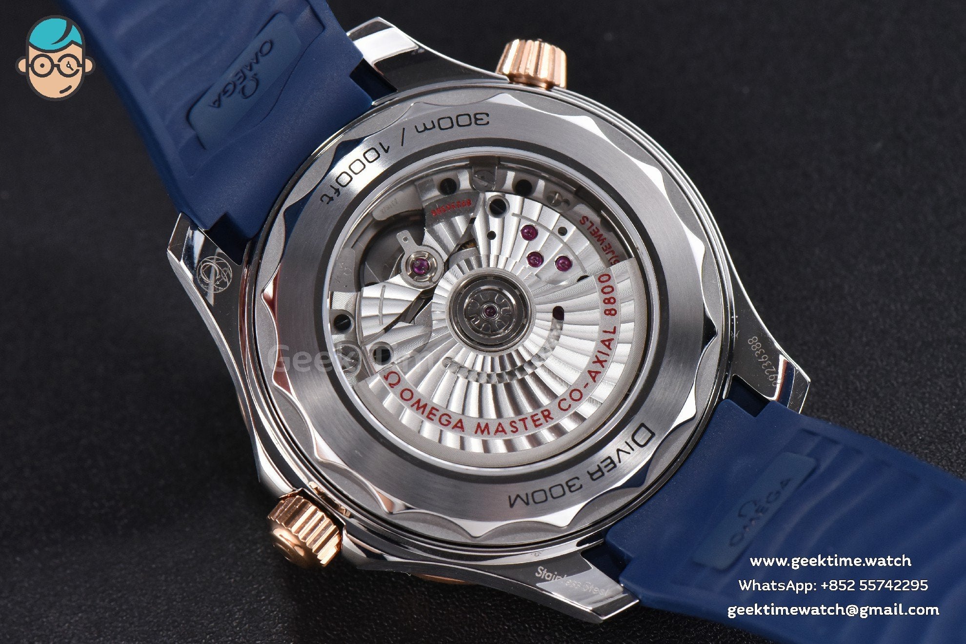 Seamaster Diver RG/SS 300M VSF 42mm cadran bleu bracelet caoutchouc A8800 - Image 11