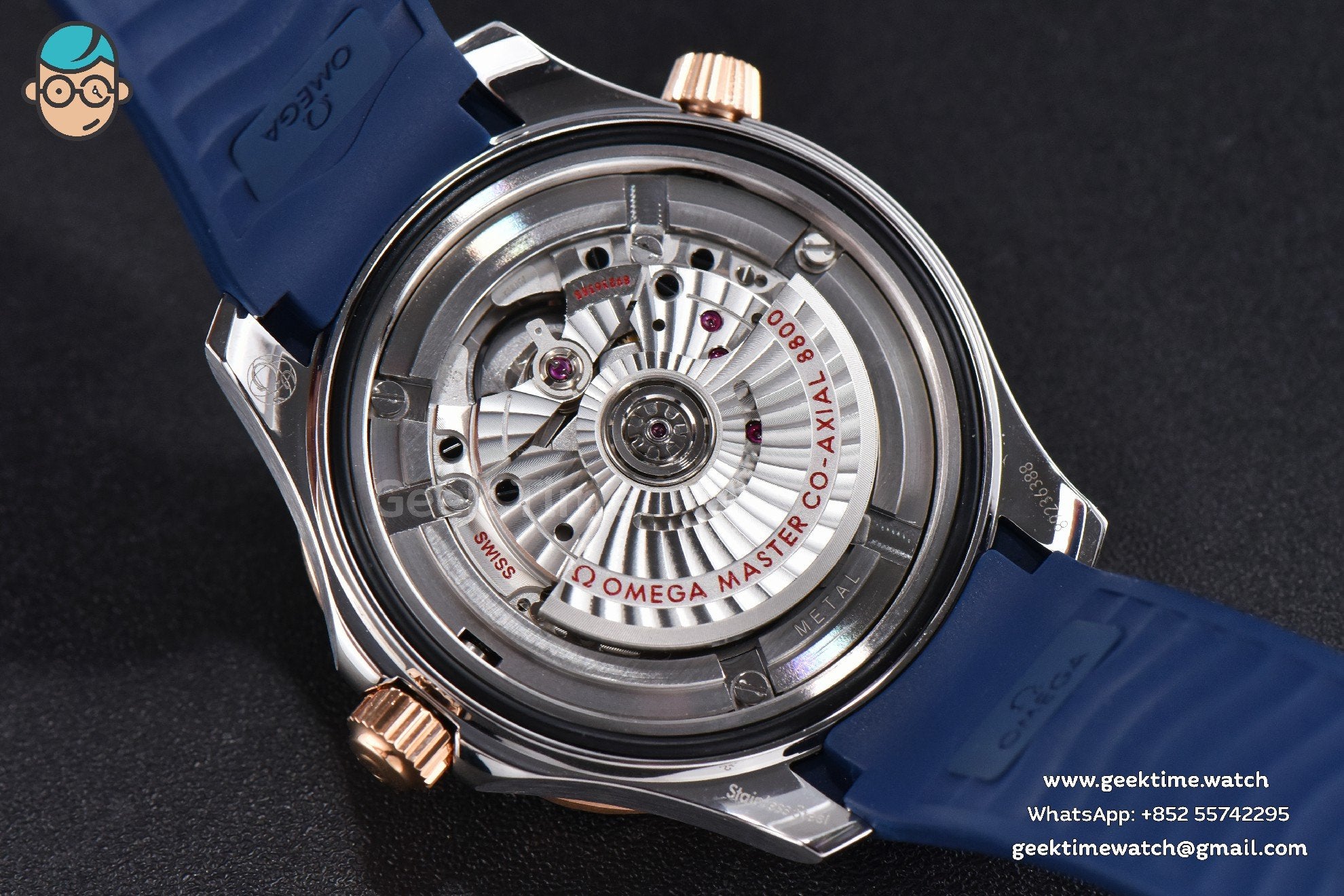 Seamaster Diver RG/SS 300M VSF 42mm cadran bleu bracelet caoutchouc A8800 - Image 12