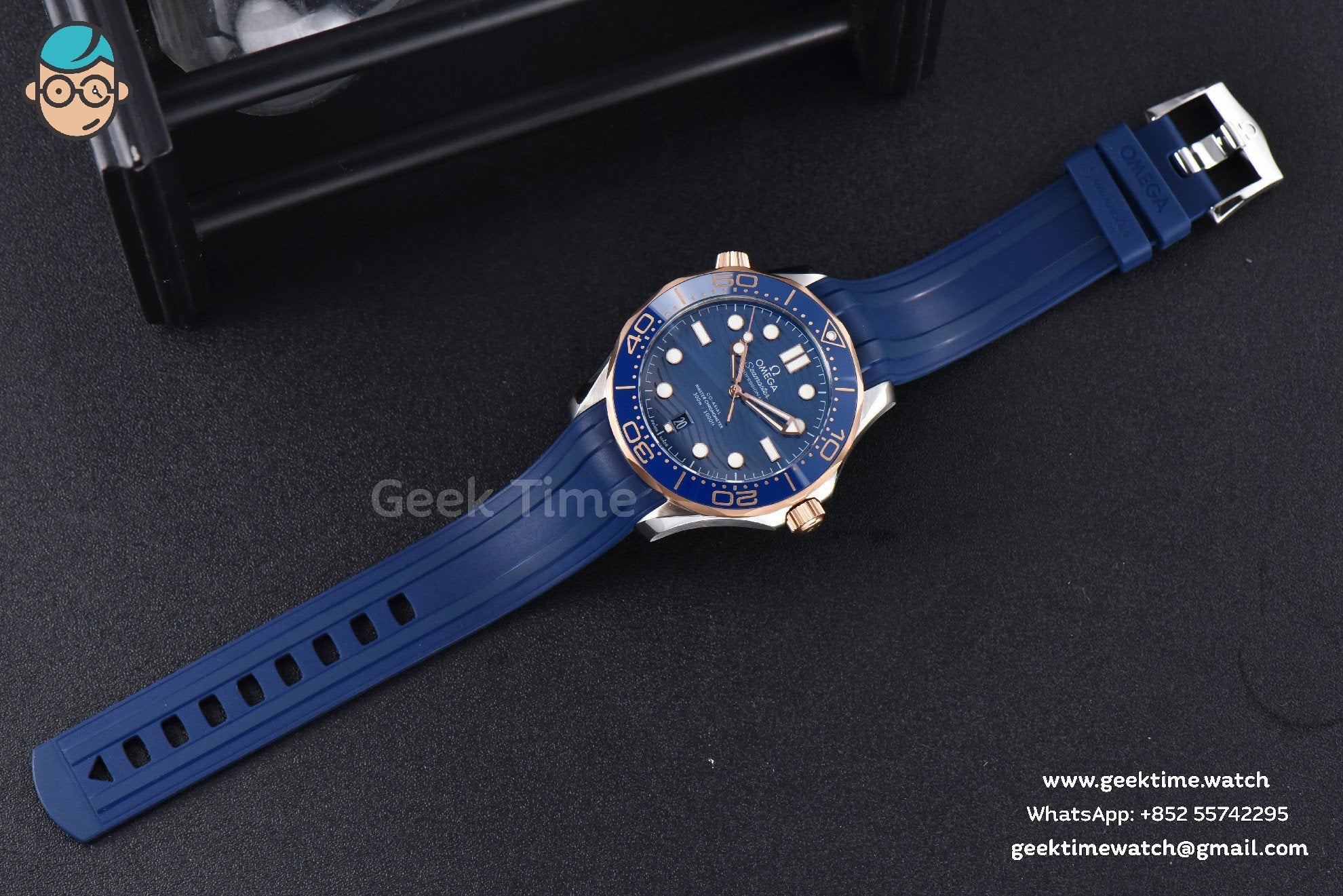 Seamaster Diver RG/SS 300M VSF 42mm cadran bleu bracelet caoutchouc A8800 - Image 24