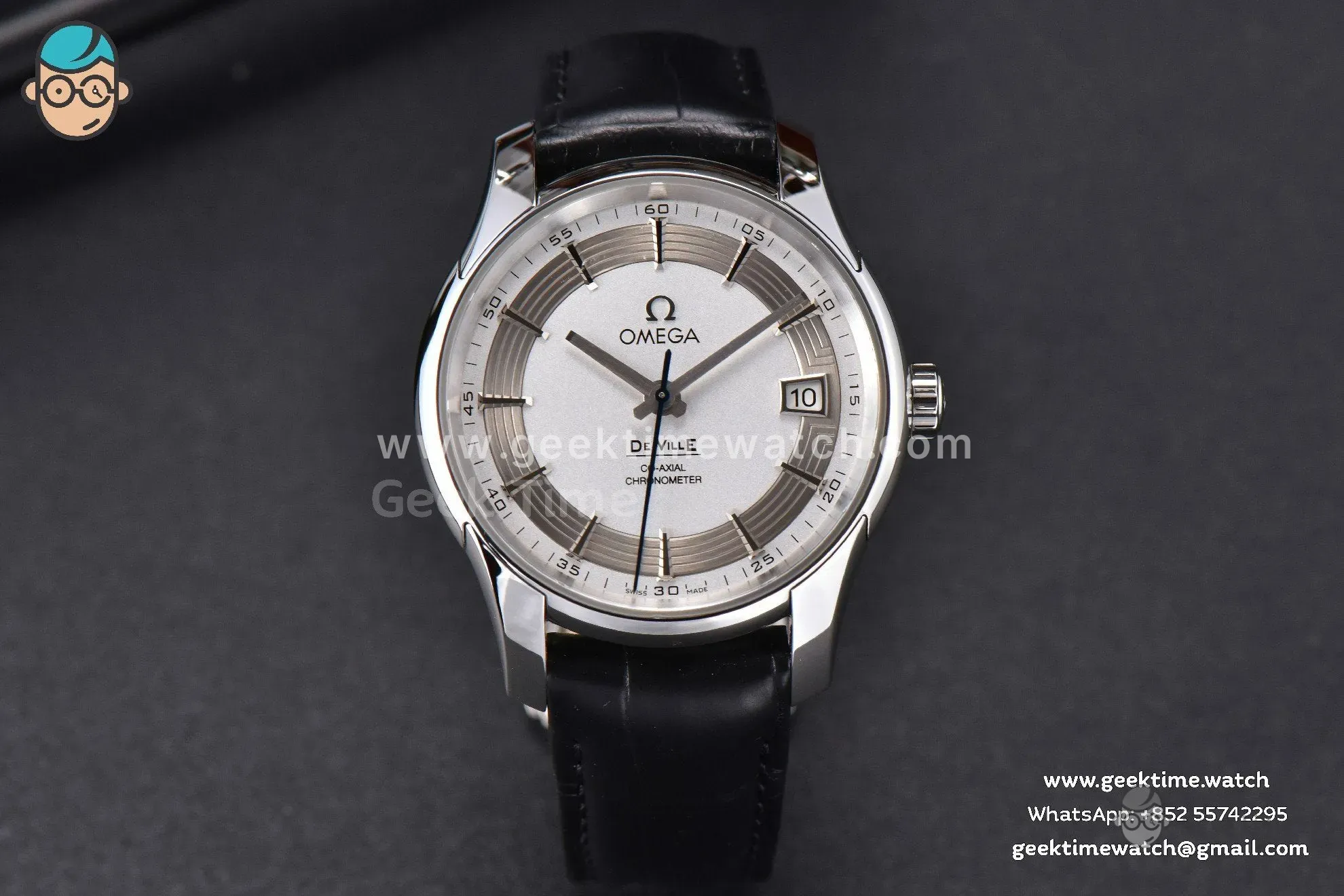 De Ville Hour Vision VSF 41mm White/Silver Dial Black Croco Strap A8500