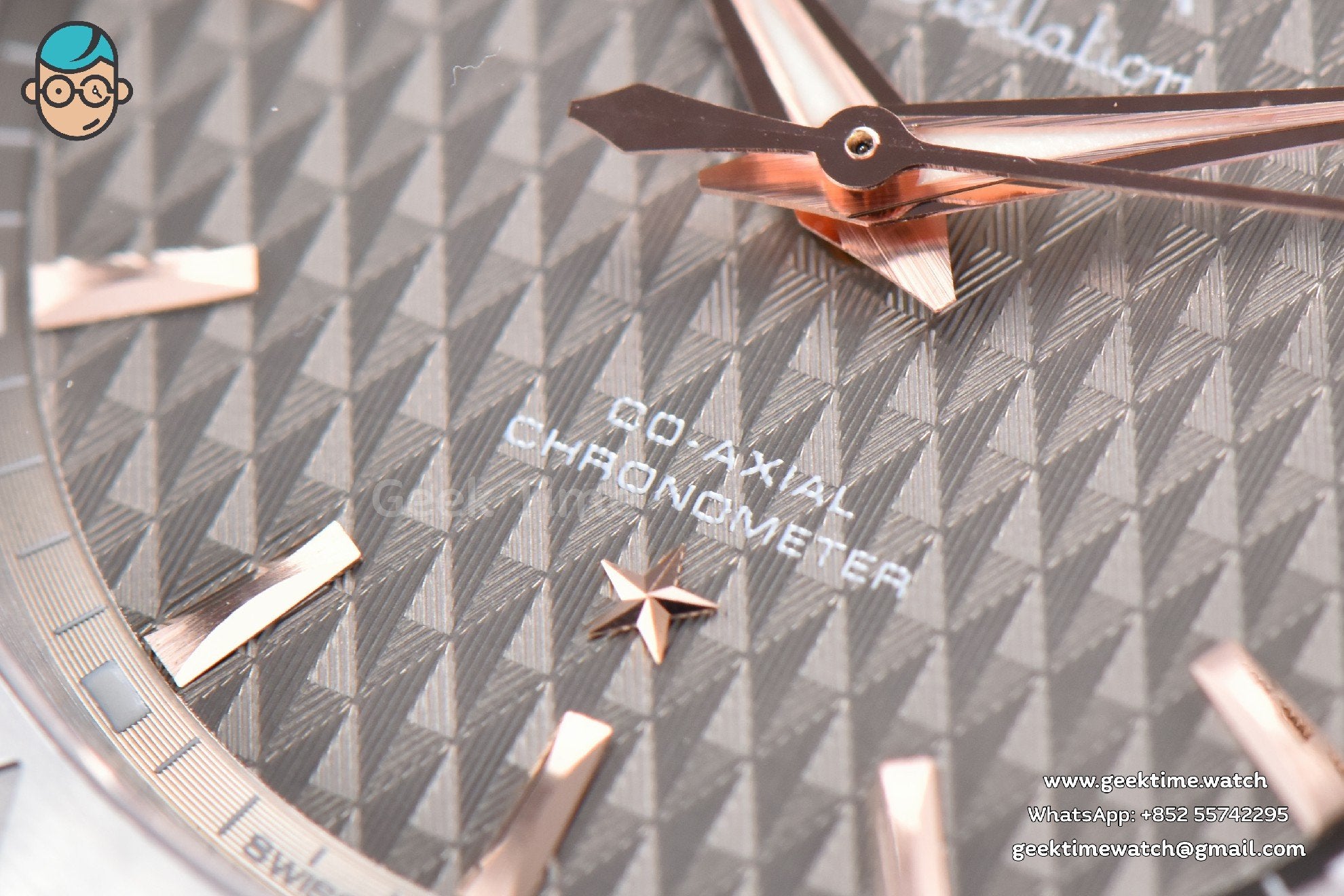 Constellation 38mm SS/RG VSF quadrante grigio texturizzato su bracciale SS A8500 Super Clone - Image 6