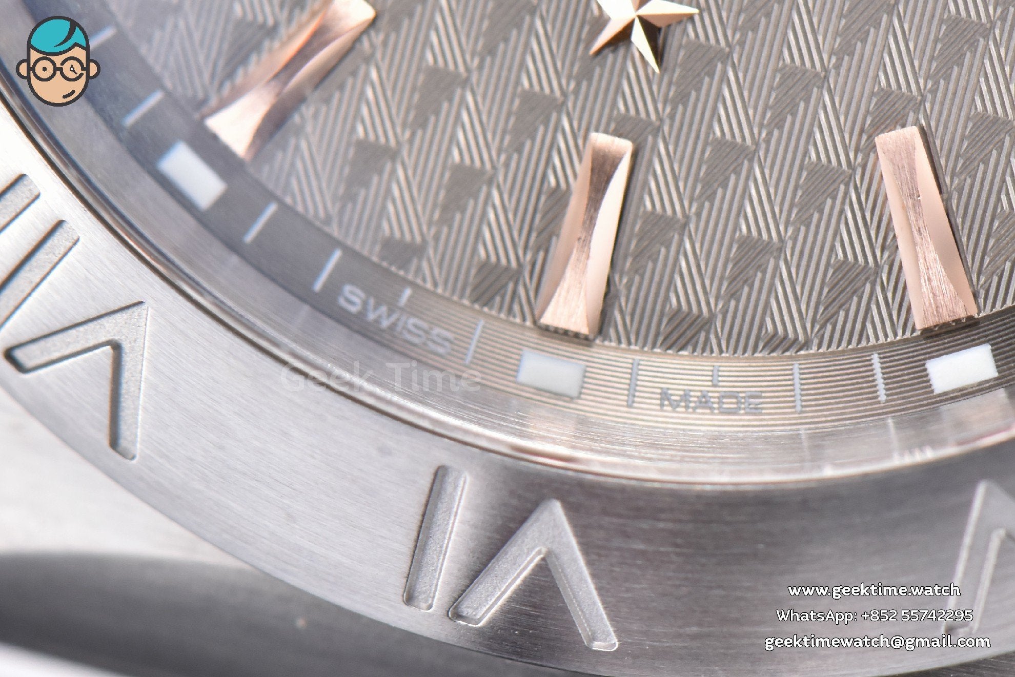 Constellation 38mm SS/RG VSF quadrante grigio texturizzato su bracciale SS A8500 Super Clone - Image 7
