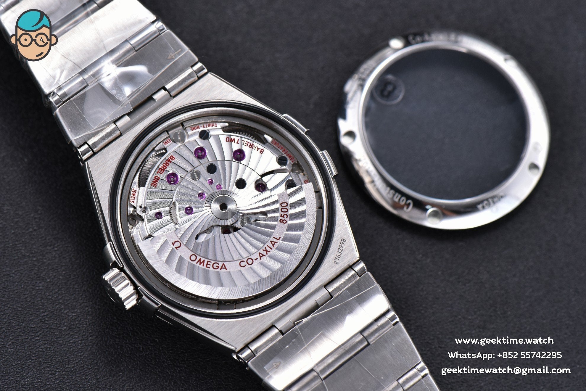 Constellation 38mm SS VSF quadrante nero indici diamantati su bracciale SS A8500 Super Clone - Image 13
