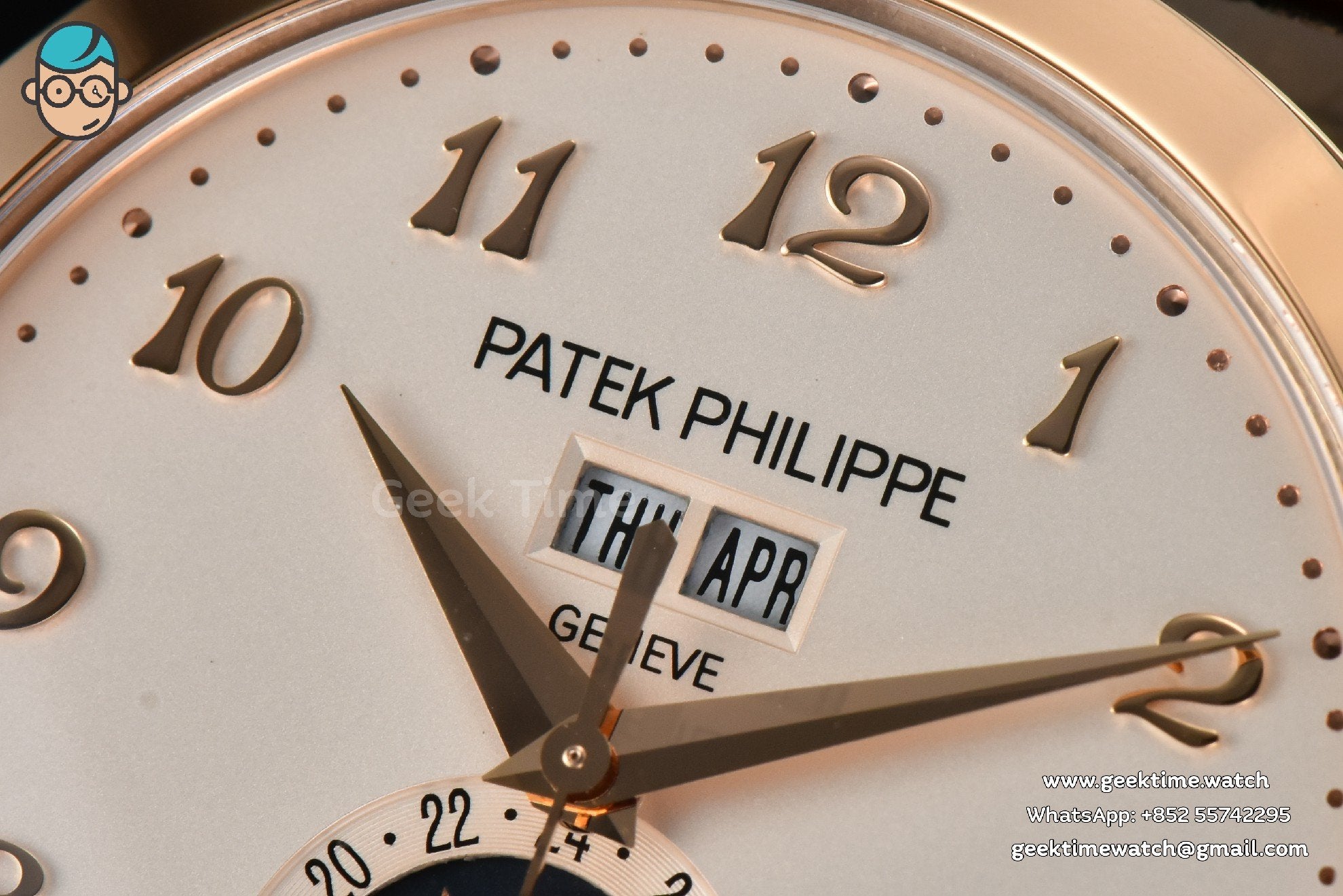 Annual Calendar 5396 Moonphase 38.5mm ZF RG quadrante bianco digitale cinturino in pelle marrone MY9015 - Image 3