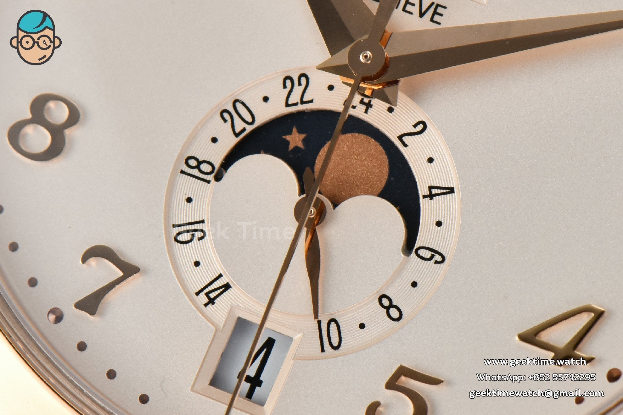 Annual Calendar 5396 Moonphase 38.5mm ZF RG quadrante bianco digitale cinturino in pelle marrone MY9015 - Image 5