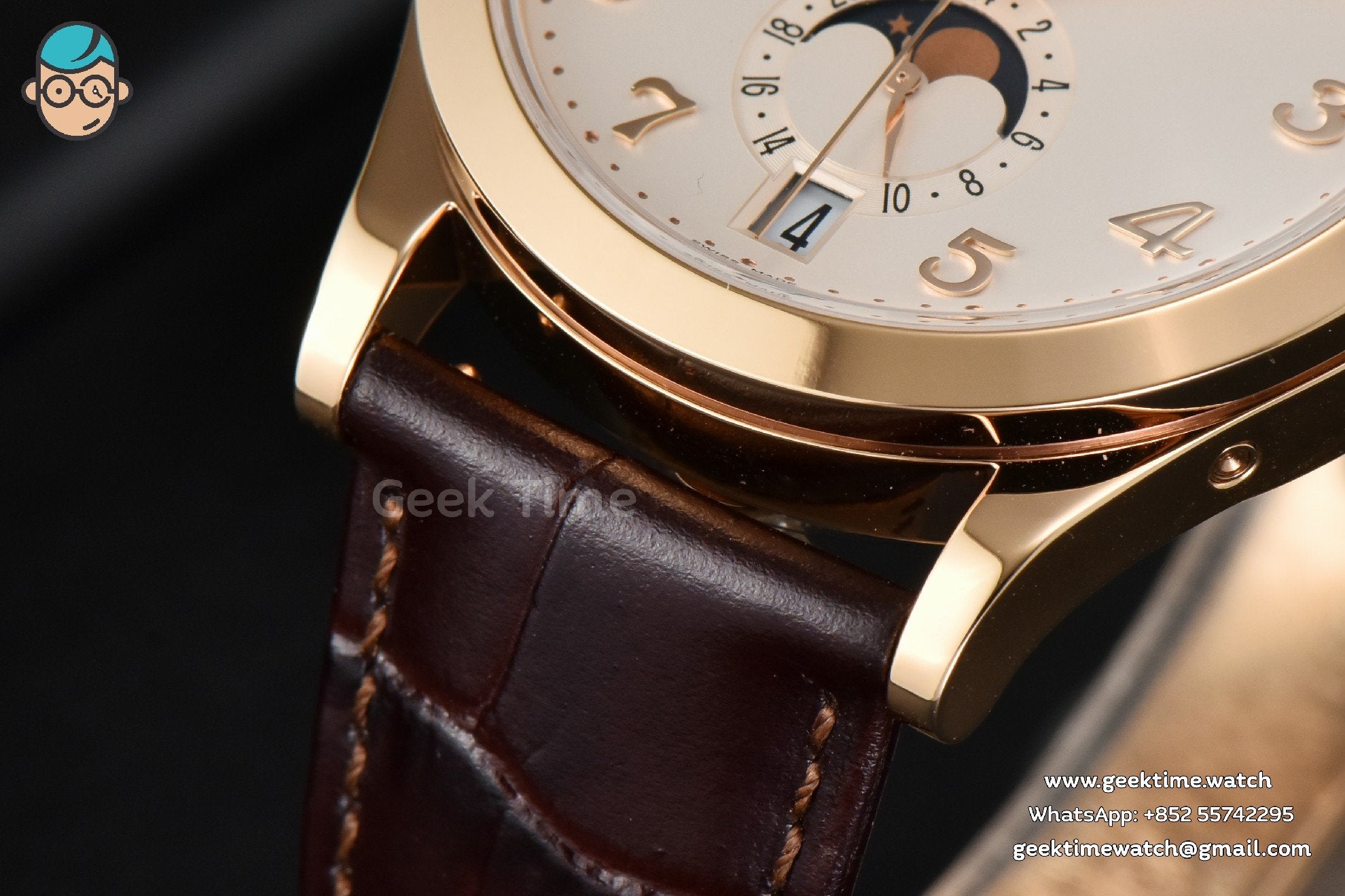Annual Calendar 5396 Moonphase 38.5mm ZF RG quadrante bianco digitale cinturino in pelle marrone MY9015 - Image 7