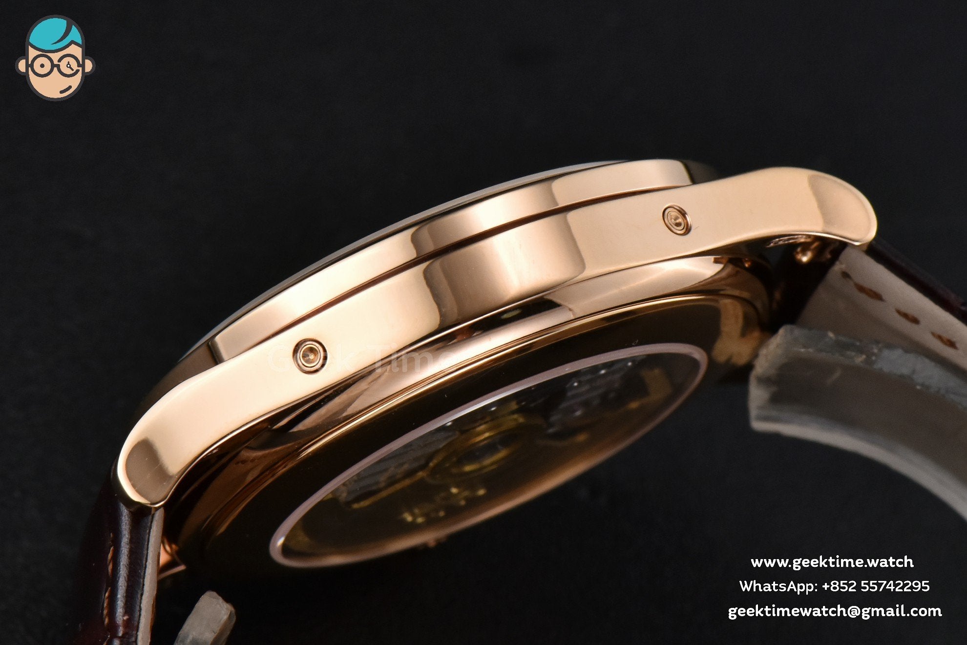 Annual Calendar 5396 Moonphase 38.5mm ZF RG quadrante bianco digitale cinturino in pelle marrone MY9015 - Image 12