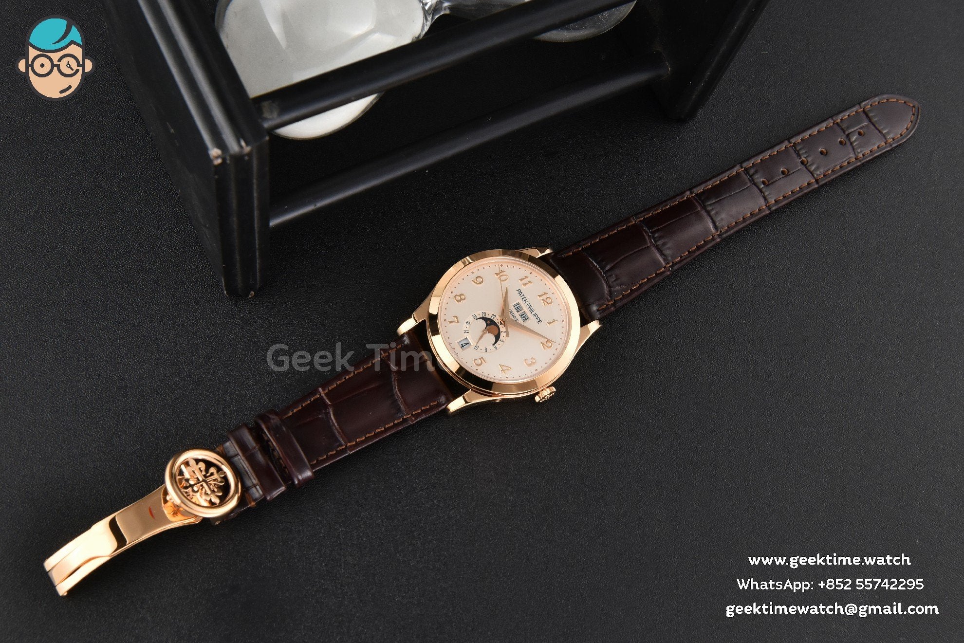 Annual Calendar 5396 Moonphase 38.5mm ZF RG quadrante bianco digitale cinturino in pelle marrone MY9015 - Image 31
