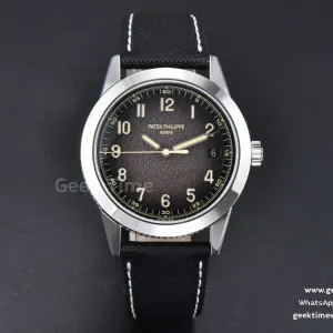 Calatrava 5226G PPF 40mm Gray Dial Nylon Strap MY9015 Mod