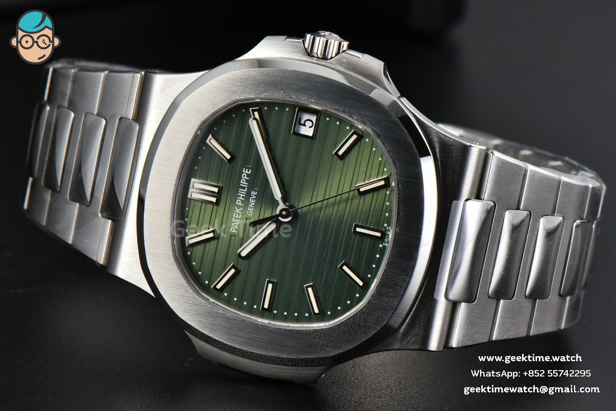 Nautilus 5711 PPF 40mm quadrante verde bracciale SS A324SC - Image 10