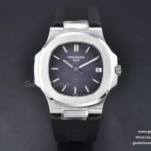Nautilus 5711 PPF 40mm cadran gris bracelet caoutchouc noir A324SC V5