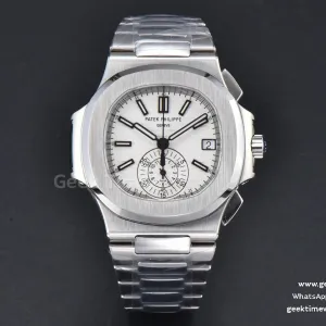 Nautilus 5980 40.5mm PPF weißes Zifferblatt SS-Armband A28-520