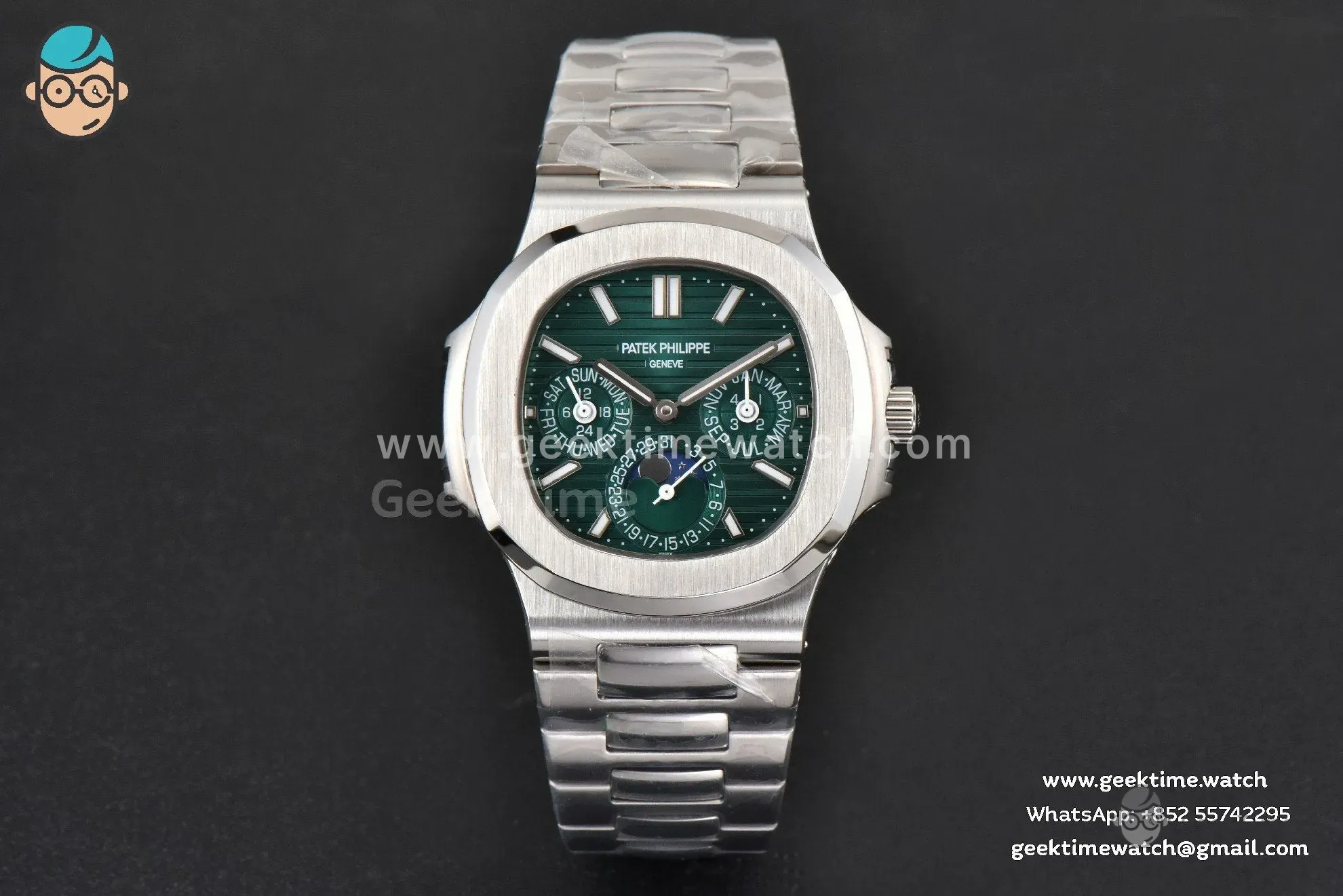 Nautilus 5740 40mm TWF Green Dial SS Bracelet A240