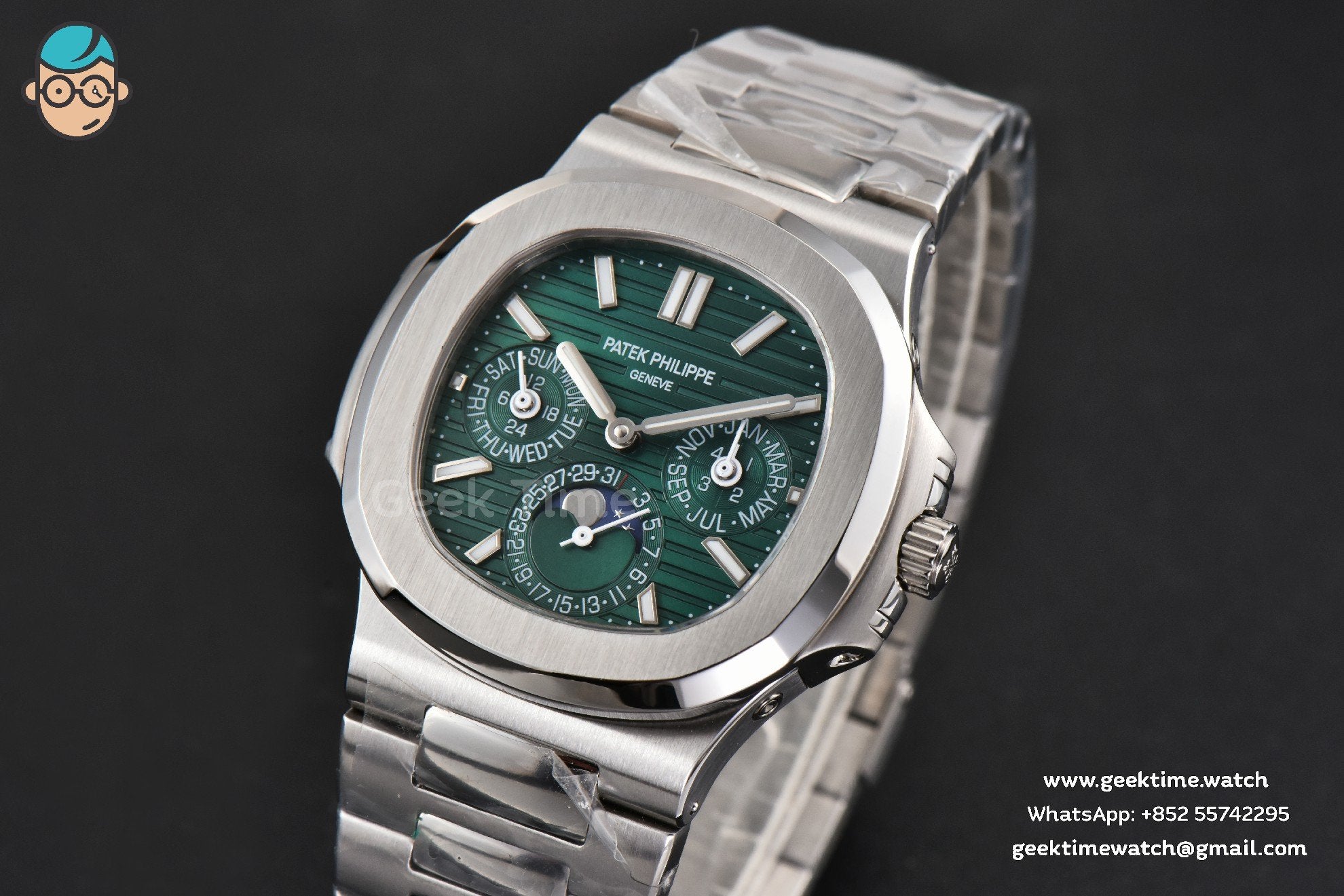 Nautilus 5740 40mm TWF Green Dial SS Bracelet A240 - Image 2
