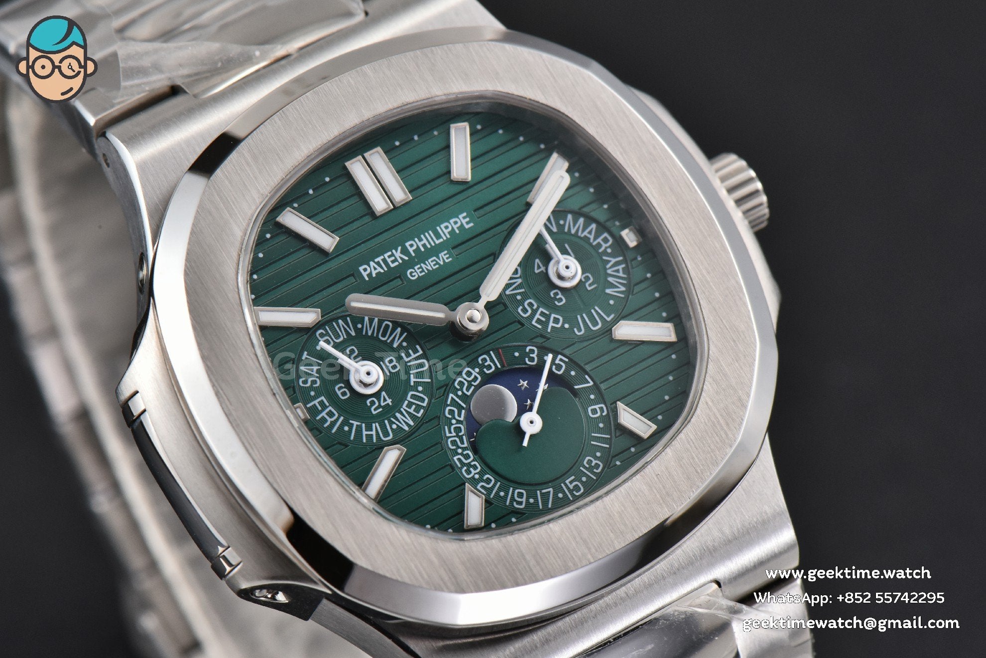 Nautilus 5740 40mm TWF Green Dial SS Bracelet A240 - Image 10