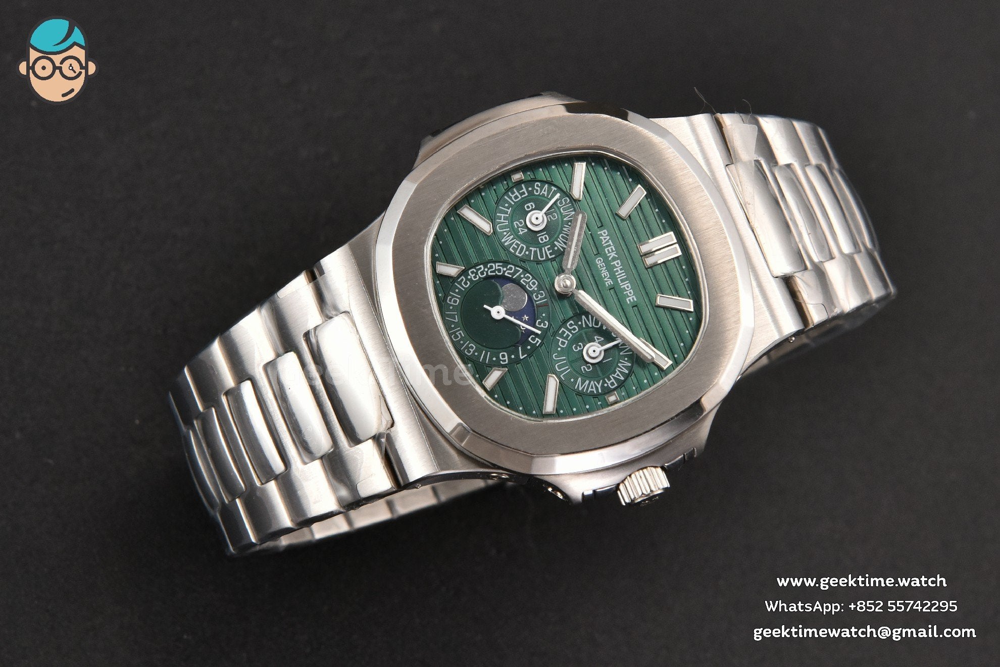 Nautilus 5740 40mm TWF Green Dial SS Bracelet A240 - Image 11