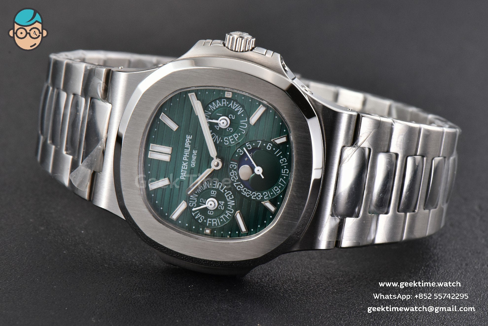 Nautilus 5740 40mm TWF Green Dial SS Bracelet A240 - Image 12