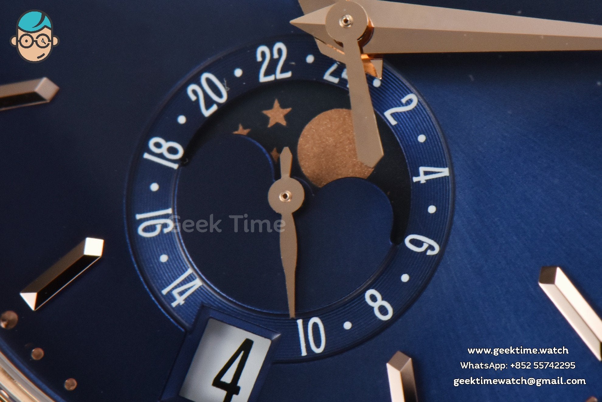 Annual Calendar 5396 Moonphase 38.5mm ZF RG blaues Zifferblatt mit Stabindizes blaues Lederarmband MY9015 - Image 5